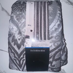 Silver and Gray Patterned Curtains